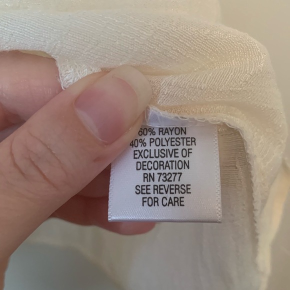 Candie’s 2 Tie Up Sleeve Sheer Cream Front Embroidered Blouse Size Medium - Picture 5 of 6